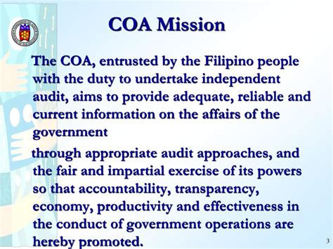 coa mission and vision|COA at a glance .